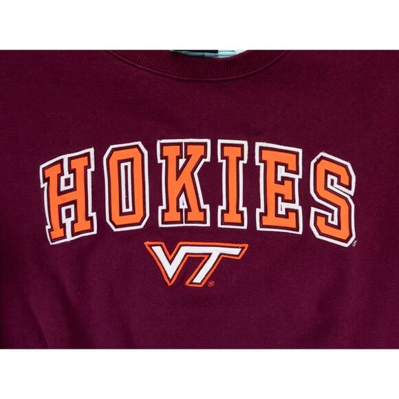 Vintage Virginia Tech Hokies Sweatshirt Mens XL Maroon Red Embroidered Logo NCAA - Picture 5 of 9